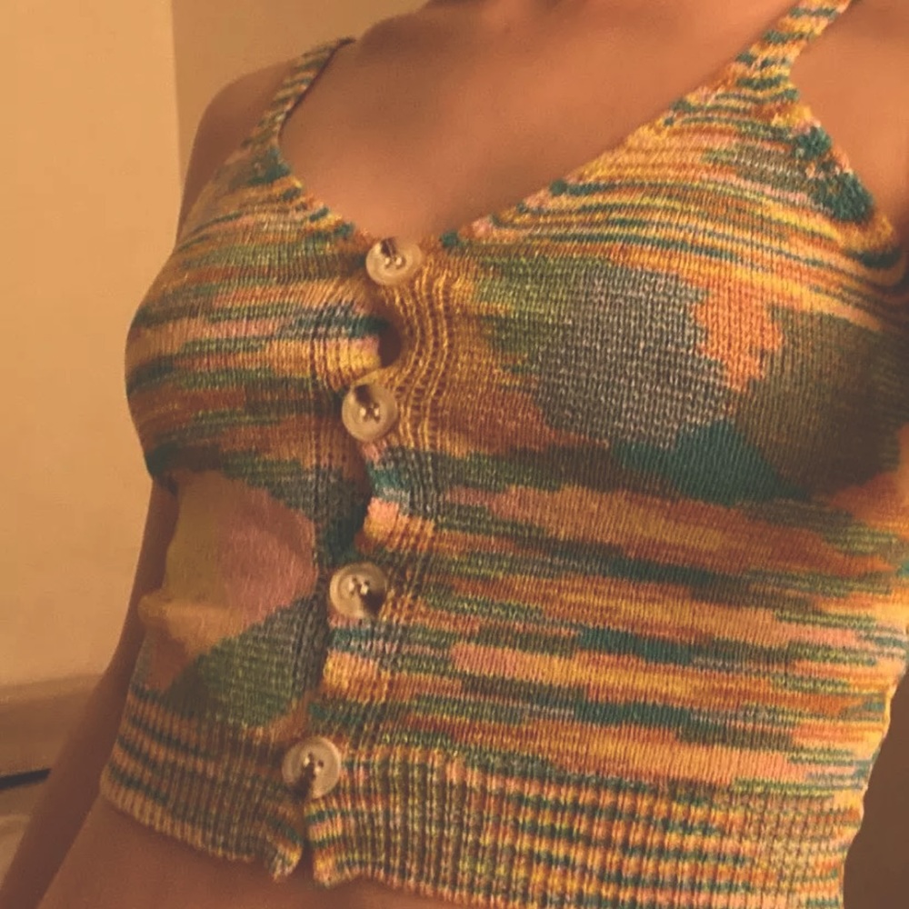 Cropped Space Dye Sweater Tank